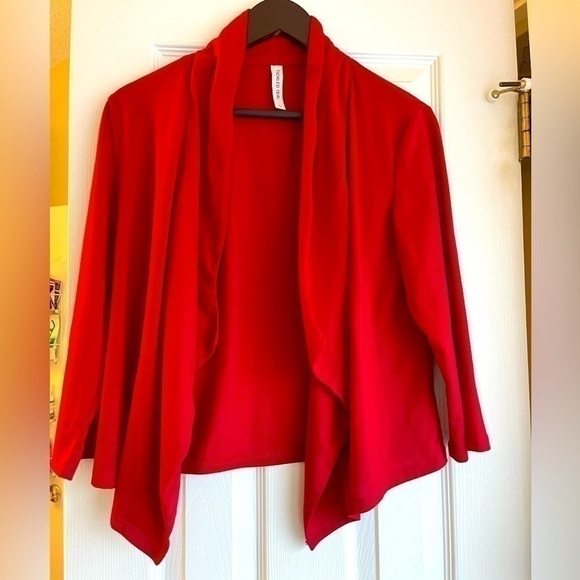 Tickled Teal 3/4 cardigan- size L - Picture 2 of 3